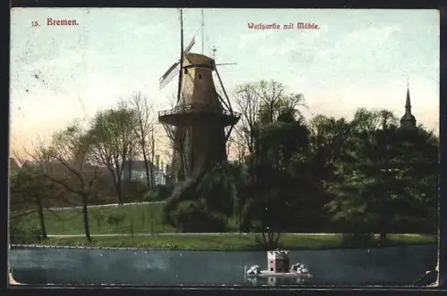AK Bremen, Wallpartie mit Mühle