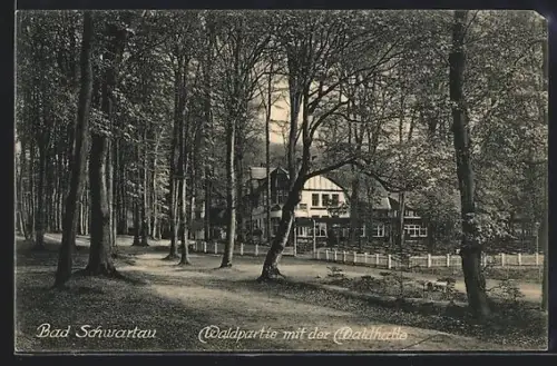AK Bad Schwartau, Waldpartie mit Gasthof Waldhalle