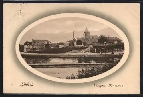 AK Lübeck, Burgtor, Panorama