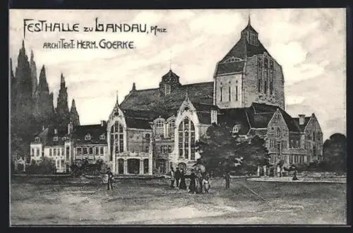 AK Landau /Pfalz, Festhalle, Architekt Herm. Goerke
