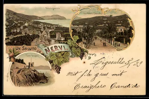 Lithographie Nervi, Torre Gropallo, Via Vittorio Emanuele