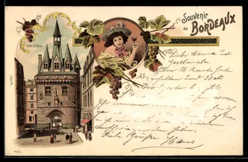 Lithographie Bordeaux, Porte du Palais