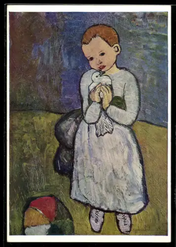 Künstler-AK sign. Pablo Picasso: London, Child with a dove, Collection of Lady Aberconway