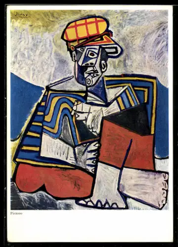 Künstler-AK sign. Pablo Picasso: Basel, Le fumeur, Galerie Beyeler