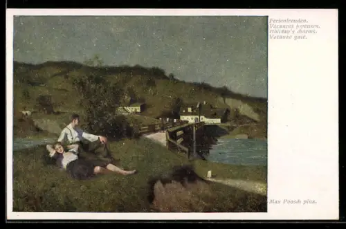 Künstler-AK sign. Max Poosch: Ferienfreuden