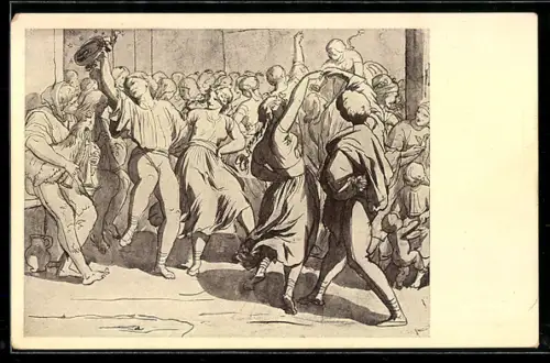 Künstler-AK sign. Josef Manes: Pisen Tanecní