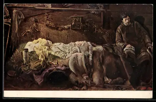 Künstler-AK sign. Jacek Malczewski: Der Tod von Elenai