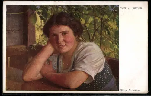 Künstler-AK sign. Tom v. Dreger: Süsses Nichtstun