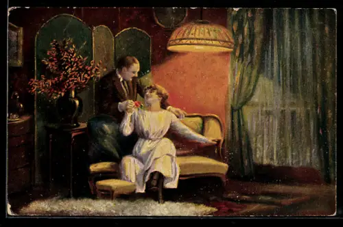 Künstler-AK sign. H. Mager: Frage für`s Leben