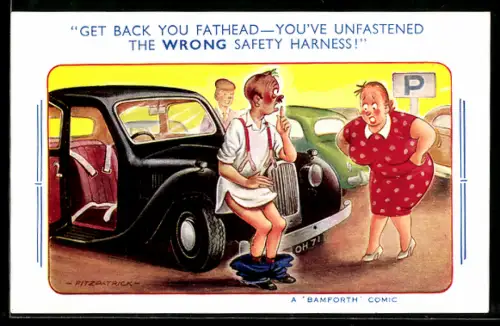 Künstler-AK sign. Fitzpatrick: Get back you fathead