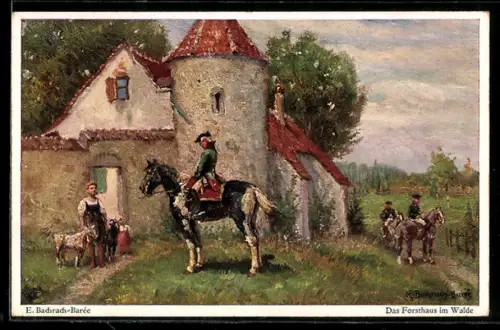 Künstler-AK Wohlgemuth & Lissner, Primus-Postkarte No. 6029: Das Forsthaus im Walde