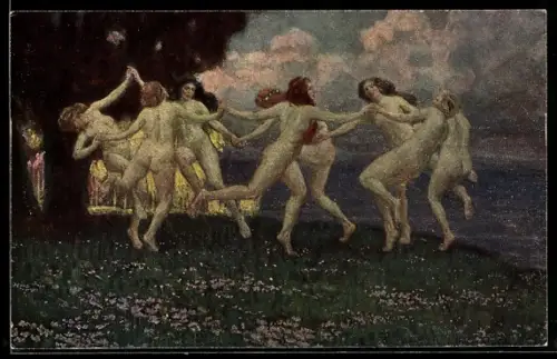 Künstler-AK sign. Müller-Schoenefeld: Nymphenreigen