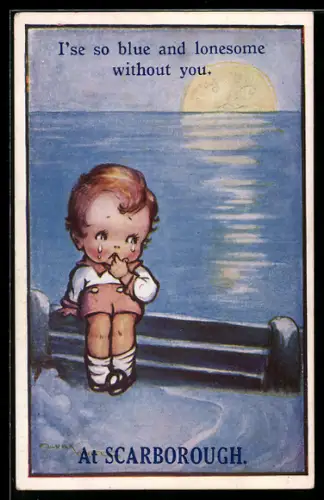Künstler-AK sign. Flora White: Scarborough, Weinendes Kind