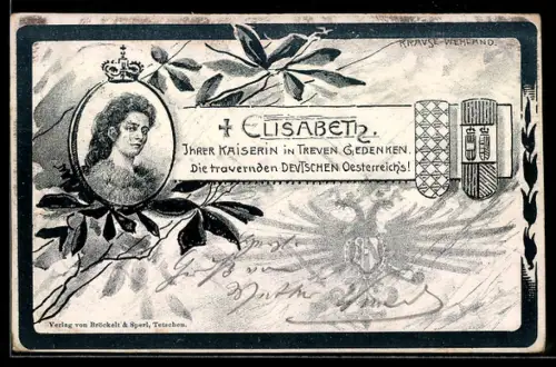 AK Portrait von Kaiserin Elisabeth (Sissi) von Österreich zu ihrem Gedenken