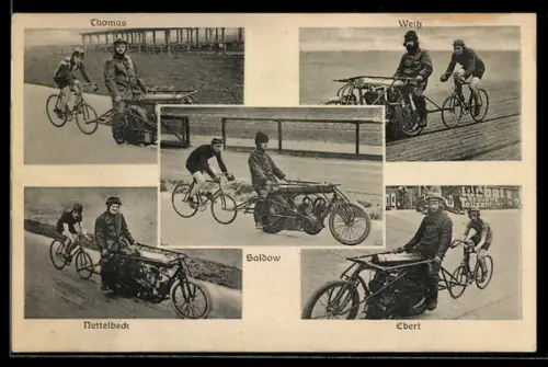AK Steherrennen mit fünf unterschiedlichen Teams bestehend aus Motorrad und Fahrrad