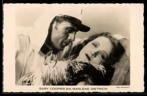 AK Schauspieler Garry Cooper & Schauspielerin Marlene Dietrich