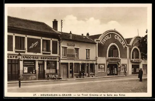 AK Mourmelon-le-Grand, Le Tivoli Cinéma et la Salle des Fêtes