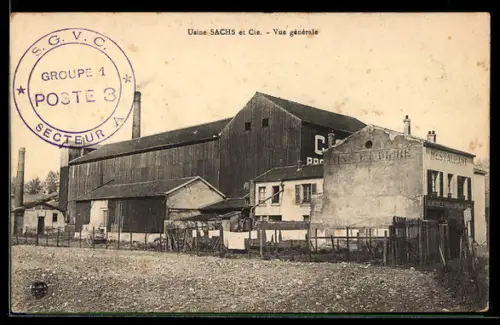 AK Aubervilliers, Usine Sachs et Cie, Vue générale