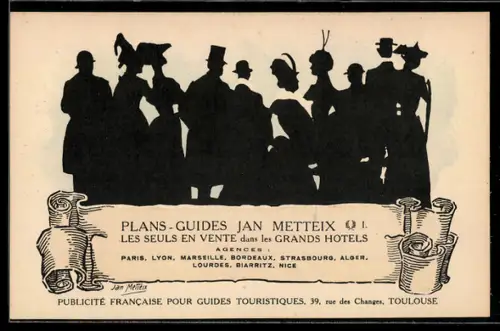 AK Paris, Plans-Guides Jan Metteix, Les Seuls en Vente dans les Grands Hotels