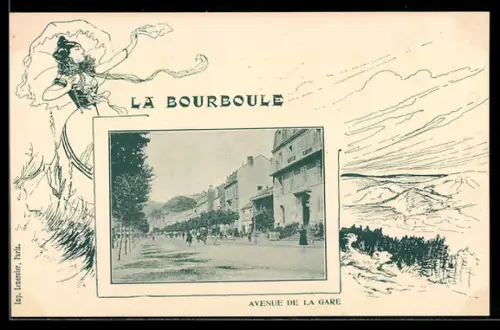 AK La Bourboule, Avenue de la Gare