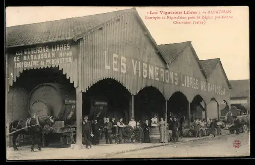 AK Charenton /Seine, Les Vignerons Libres de Maraussan, Entrepôt de Répartition pour la Région parisienne