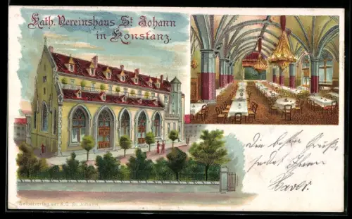 Lithographie Konstanz, Kath. Vereinshaus St. Johann