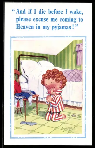 Künstler-AK Donald McGill: And if I die before I wake...