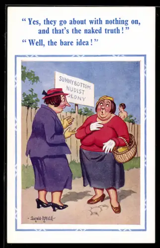 Künstler-AK Donald McGill: Well, the bare idea!