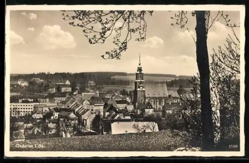 AK Oederan i. Sa., Teilansicht mit Kirche