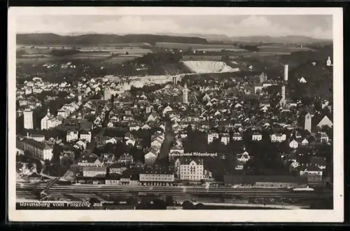 AK Ravensburg, Ortsansicht vom Flugzeug aus gesehen