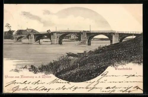 AK Nienburg a. d. Weser, Weserbrücke