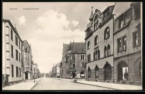 AK Landau, Partie auf der Kaiserstrasse