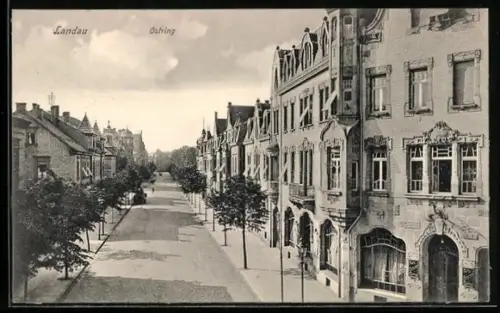AK Landau, Blick in die Ostring-Strasse