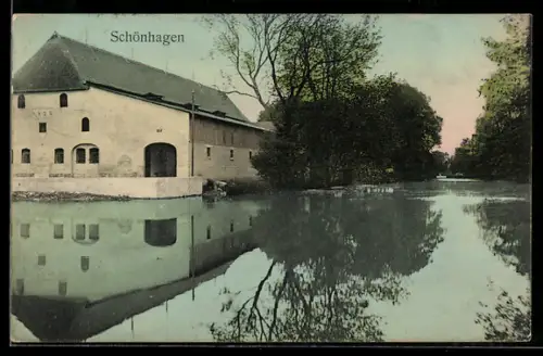 AK Schönhagen, Wirtschaftsgebäude mit Baujahr 1820