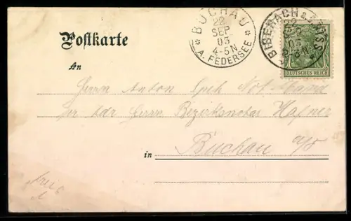 AK Biberach / Riss, Partie an der Promenade