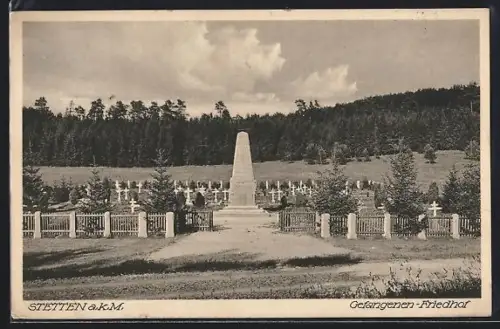 AK Stetten, Denkmal auf dem Gefangenen-Friedhof