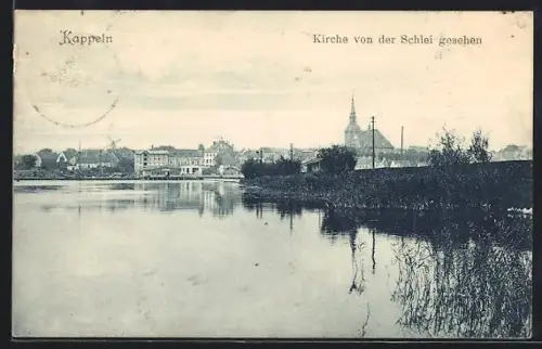 AK Kappeln, Kirche von der Schlei gesehen