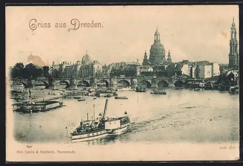 AK Dresden, Elbe-Ansicht am Schlossufer