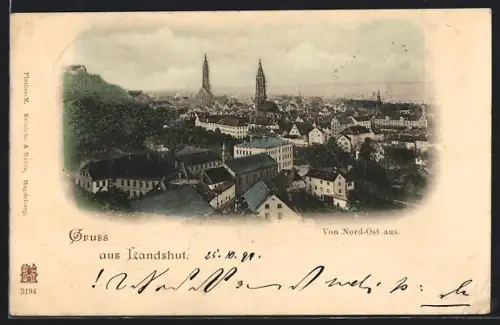 AK Landshut, Ortsansicht von Nord-Ost