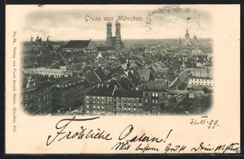 AK München, Blick auf die Dächer