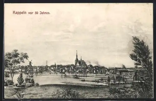 AK Kappeln, Stadtansicht vor 50 Jahren