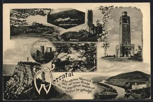 AK Fürstenstein / Werra, Boyneburg, Bismarckturm, Normannstein