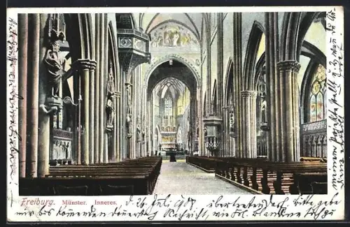 AK Freiburg / Breisgau, Inneres d. Münster