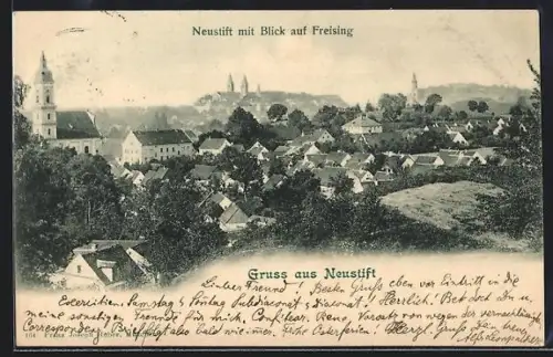 AK Neustift, Blick auf Freising, Stadtansicht, Kirche