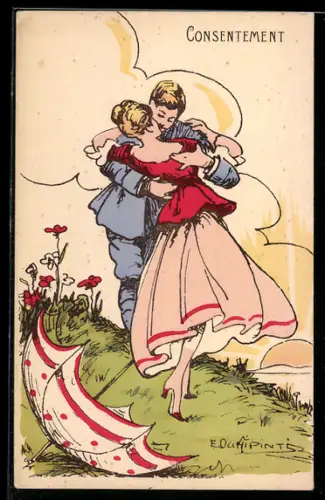 Künstler-AK sign. E. Occhipinti: Pärchen auf einer Wiese