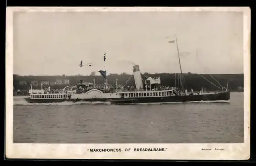 AK Raddampfer Marchioness of Breadalbane in Fahrt, Passagierschiff