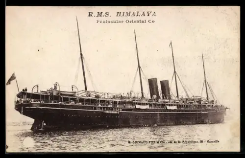 AK Passagierschiff R.M.S. Himalaya der Peninsular Oriental Co.