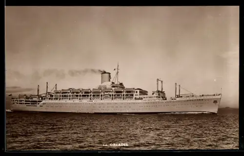 AK Passagierschiff S.S. Orcades der Orient Line hohe Fahrt laufend