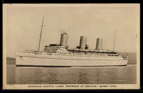 AK Passagierschiff Empress of Britain der Canadian Pacific Line, 42.500 BRT