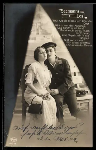 AK Artillerie-Matrose mit seiner Liebsten